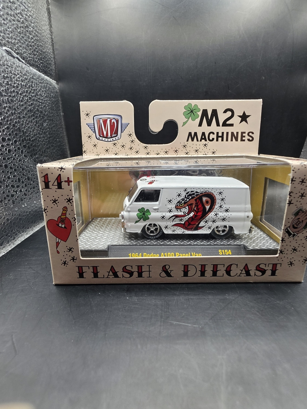 Machine Classic Tattooing Collectible Box with Red Rose and Gold Eagle Graphics